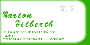 marton hilberth business card